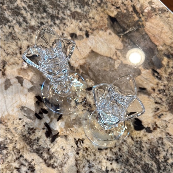 Set of 2 Vintage GORHAM LEAD CRYSTAL TULIP CANDLESTICKS 5-3/4" - Picture 3 of 3